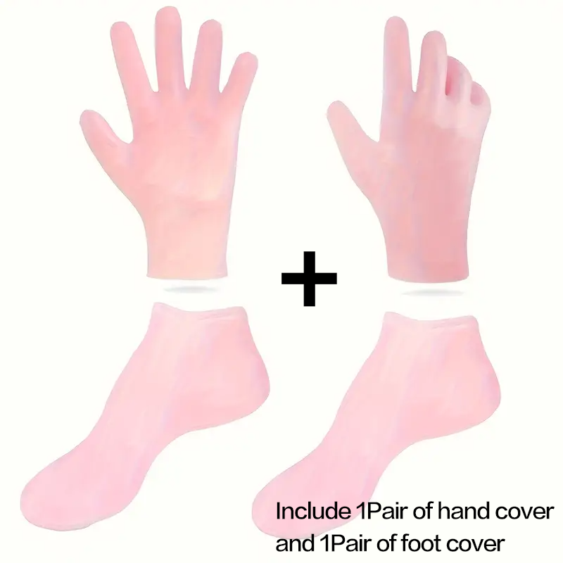 Silicone Moisturizing Gloves & Socks Set - Fragrance-Free, Hand & Foot Care for Soft Skin