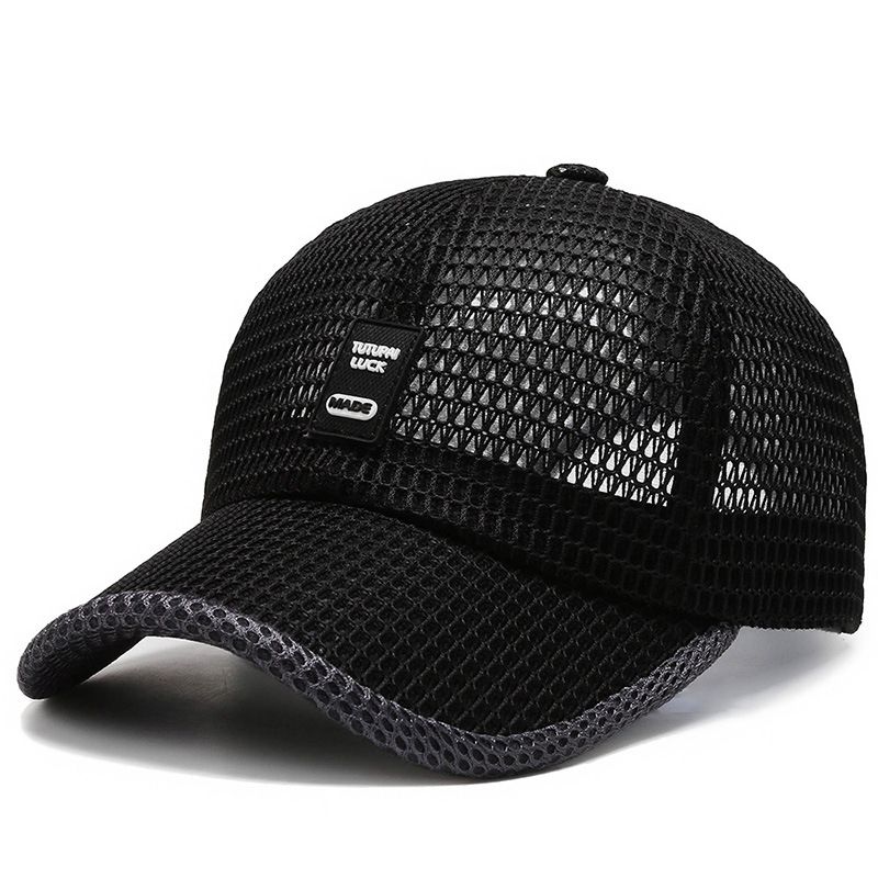 Quick-Dry Breathable Unisex Baseball Caps | Adjustable Summer Sun Hats for Outdoor Activities, Black & Gray Textured Design, Sun Protection, Sporty Style, Durable Headwear