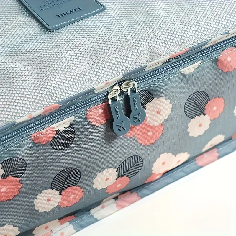6pcs Floral Print Travel Organizer Bags - Durable Polyester Pouches for Clothing, Toiletries, and Accessories - Ideal for Business Trips and Home Organization, Travel Organizers|Stylish Travel Gear