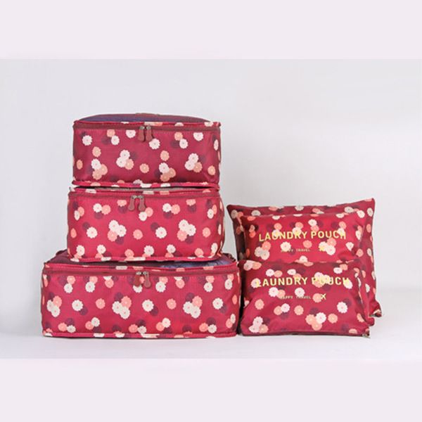 6pcs Floral Print Travel Organizer Bags - Durable Polyester Pouches for Clothing, Toiletries, and Accessories - Ideal for Business Trips and Home Organization, Travel Organizers|Stylish Travel Gear