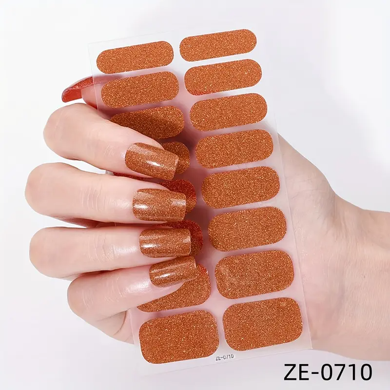 8 Sheets Nail Stickers Full Nail Wraps Gel  Nail Full Wraps Nail Polish Strips Pink Purple Blue Nail Glitter Self-Adhesive Nail Decals Nail Art Supplies for Women DIY Manicure Nail Art Decorations Set