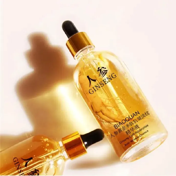 100ml Gold Ginseng Face Essence Polypeptide Anti-wrinkle Lightning Moisturizing Niacinamide Facial Serum For Face Skin Care Care