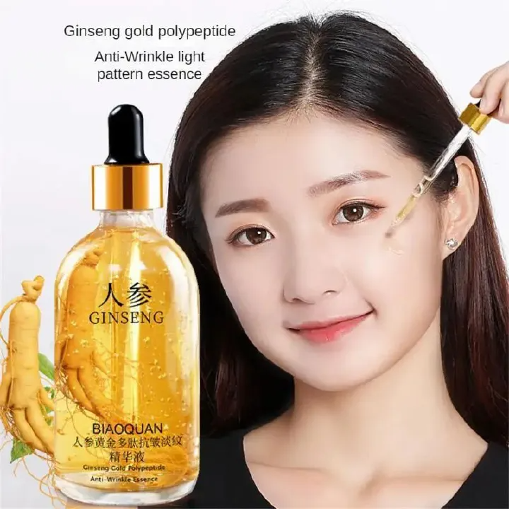 100ml Gold Ginseng Face Essence Polypeptide Anti-wrinkle Lightning Moisturizing Niacinamide Facial Serum For Face Skin Care Care