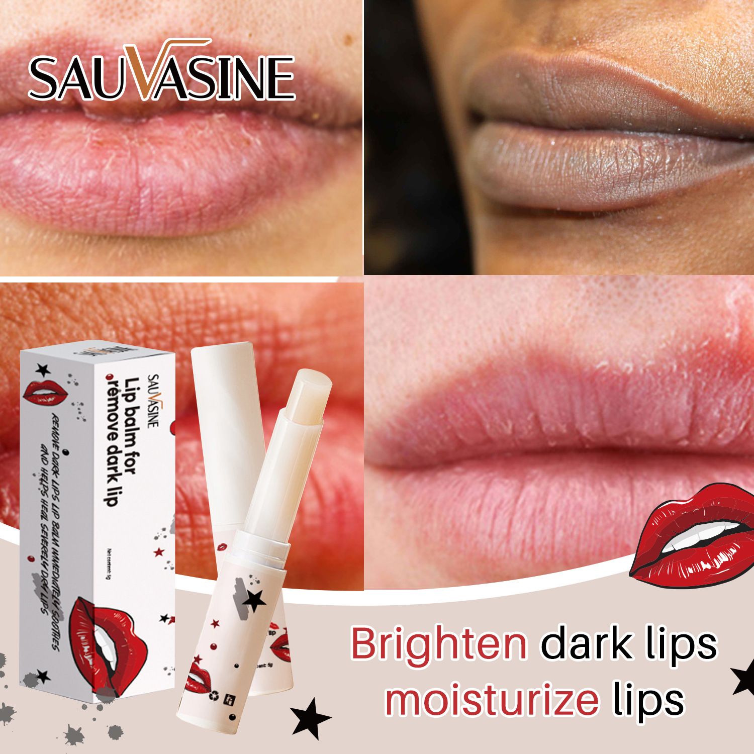 Lip Balm For Remove Dark Lip Moisturizing Lightening Melanin Whitening Plumper Extreme Gloss Pink Lips Skin Care For Men Women