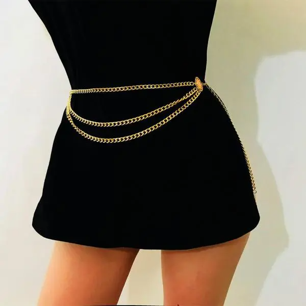 Women Waist Chain Silver Gold Color Multi-layered Retro Tassels Waist Belt Chain Female Jewelry