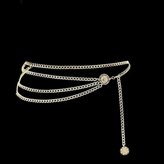Women Waist Chain Silver Gold Color Multi-layered Retro Tassels Waist Belt Chain Female Jewelry