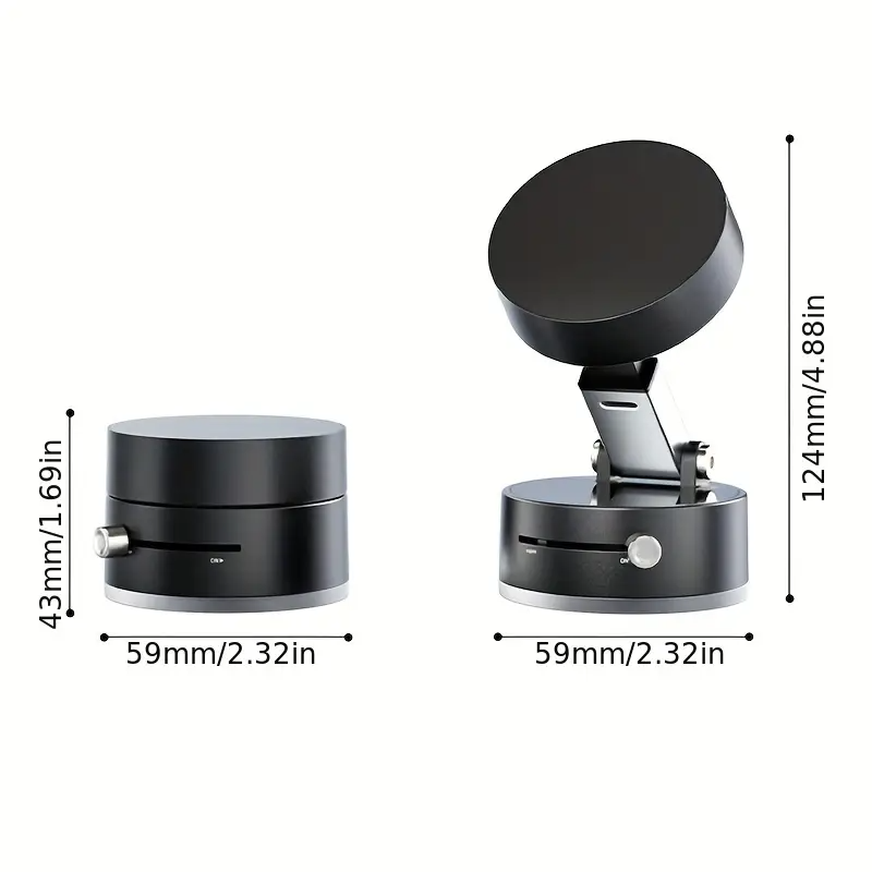 [Portable Phone Holder] Portable Multi-Functional Vacuum Suction Cup Phone Holder | Foldable, Retractable, Double-Sided Magnetic, ABS Material, No Battery Required - Office Accessory, Car Accessorie