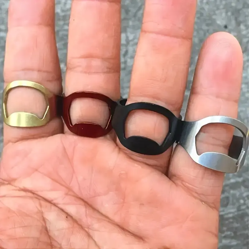4pcs Creative Ring Bottle Openers, Metal, Ideal for Bar & Home Use, Handy Drinking Accessory Tool, Unique Gadget for Parties
