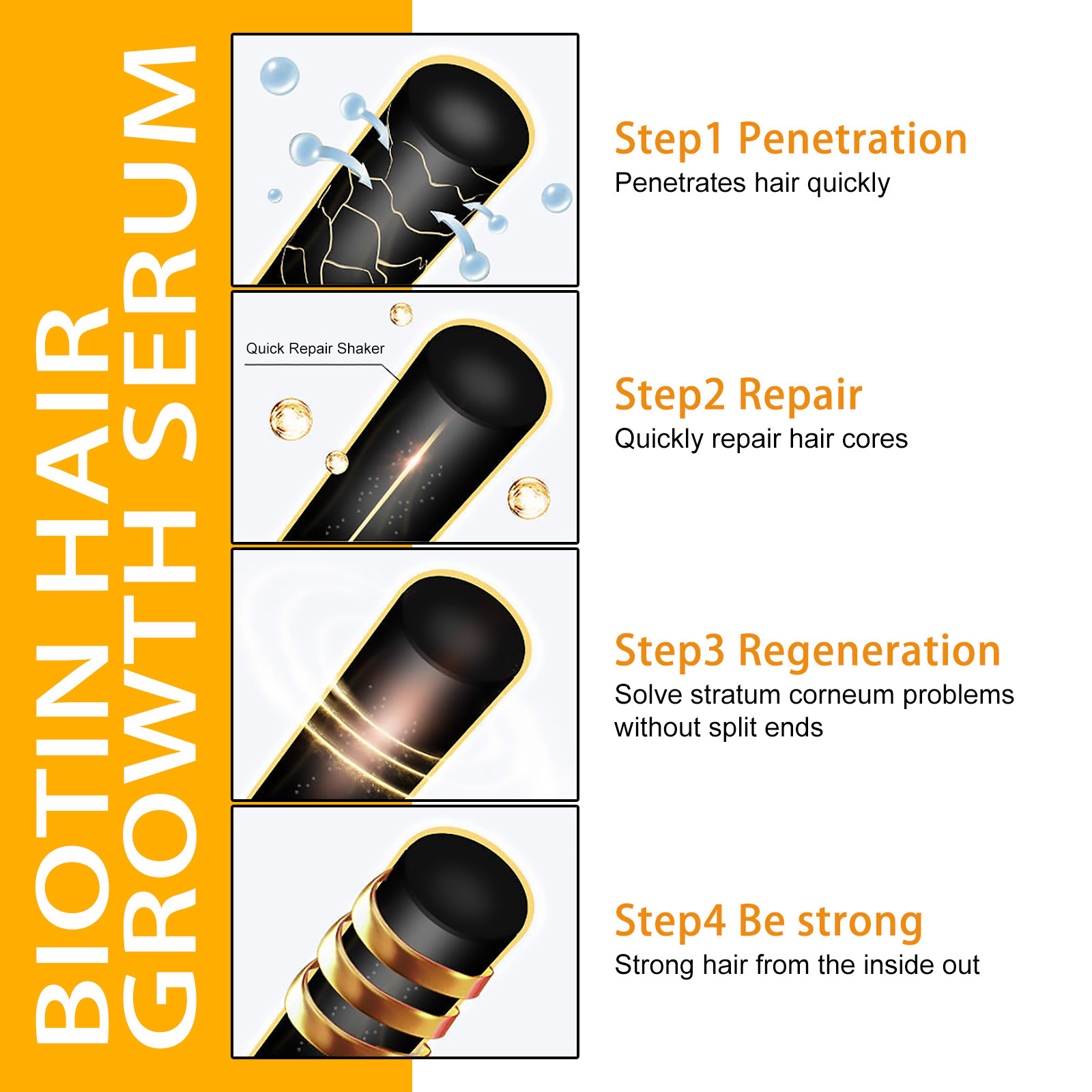 EELHOE Biotin Hair Spray For Man Women 30ml Hair Growth Repair Damage Restore Oil Scalp Repair Serum Spray Thicken Hair Care