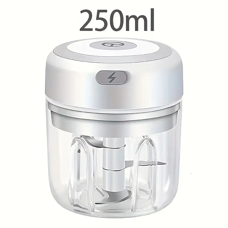 USB-Powered Mini Electric Garlic Chopper & Meat Grinder 100/250ml | Durable Plastic Kitchen Gadget for Garlic, Ginger, and More, Compact Design for Easy Storage