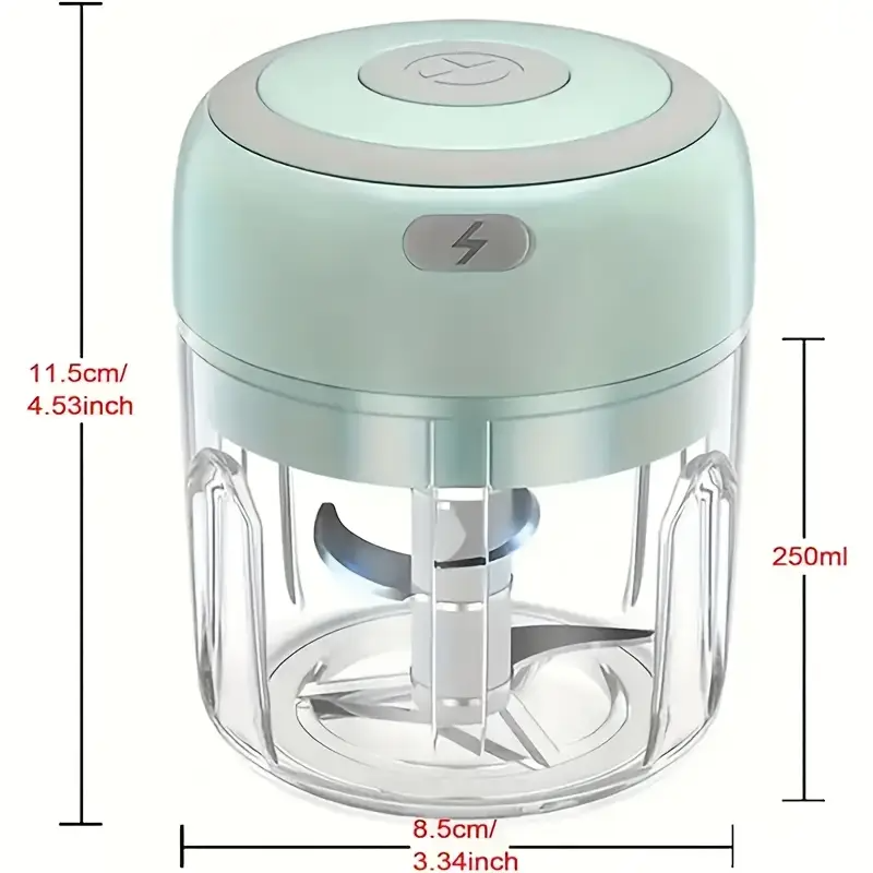 USB-Powered Mini Electric Garlic Chopper & Meat Grinder 100/250ml | Durable Plastic Kitchen Gadget for Garlic, Ginger, and More, Compact Design for Easy Storage