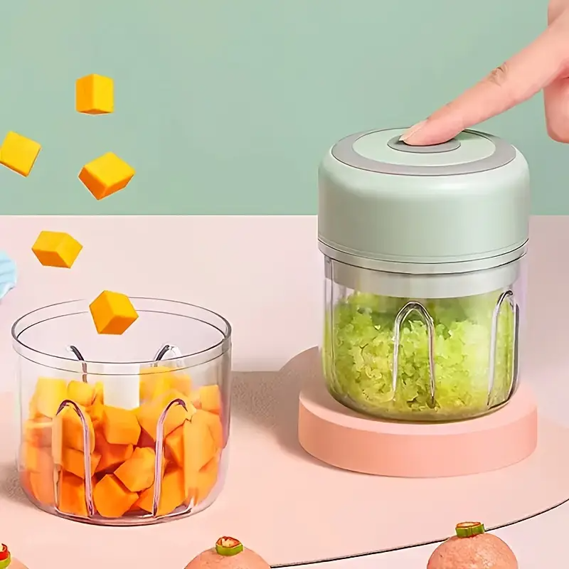 USB-Powered Mini Electric Garlic Chopper & Meat Grinder 100/250ml | Durable Plastic Kitchen Gadget for Garlic, Ginger, and More, Compact Design for Easy Storage