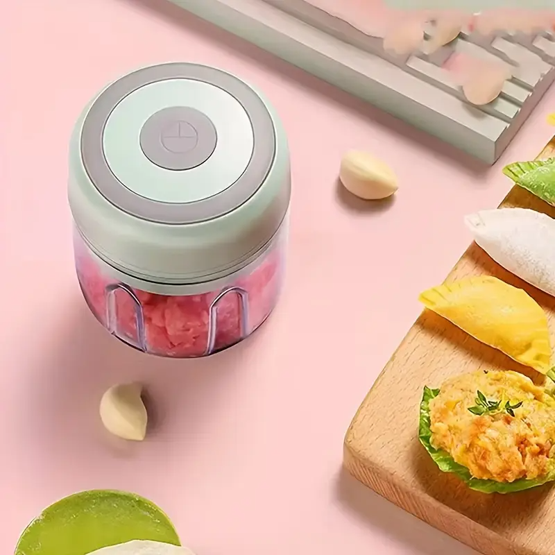 USB-Powered Mini Electric Garlic Chopper & Meat Grinder 100/250ml | Durable Plastic Kitchen Gadget for Garlic, Ginger, and More, Compact Design for Easy Storage