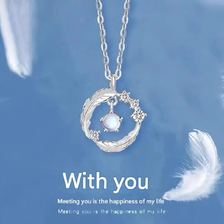 Women's Necklaces Cupid's Feather Necklace Women's Jewelry Necklaces Clavicle Chain Sweater chain