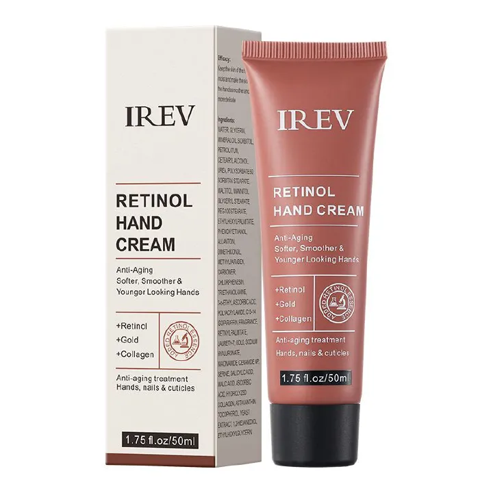 Retinol Hand Cream - with Retinol Gold Collagen - Antiaging Hand Treatment Cream Softens Smoothes Protects Hands Nails Cuticles - For Younger Looking Hands Vitamin A Minimises Age Effect on Skin