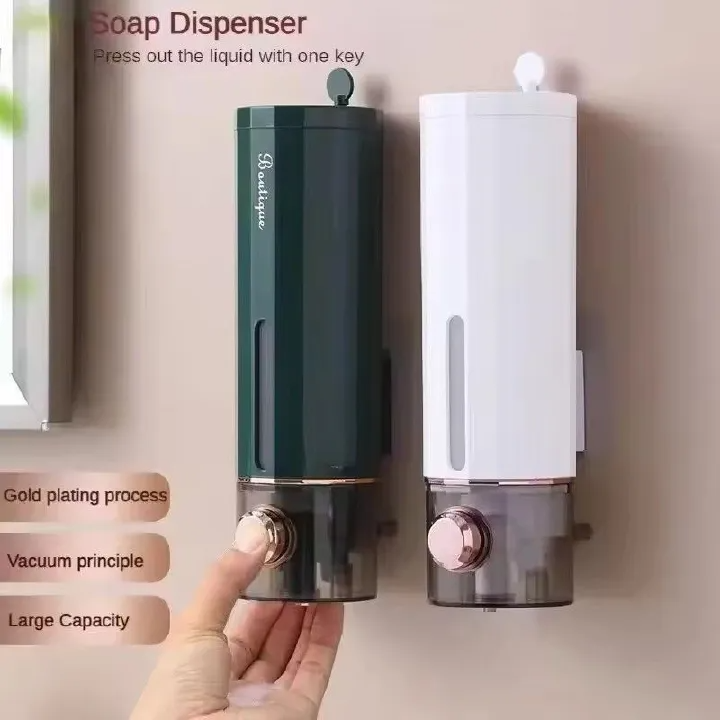 Wall-Mounted Manual Soap Dispenser with Large Capacity & Vacuum Pump – Bathroom & Kitchen Liquid Soap Holder