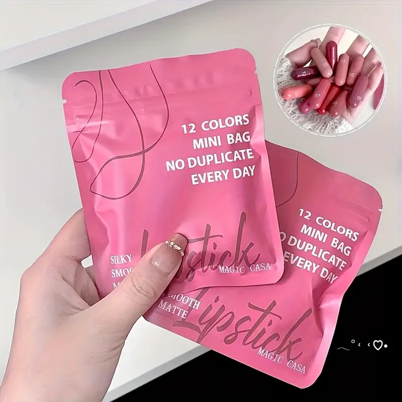 12-Pack Cute Mini Matte Lipstick Set - Rich, Soft, Smooth Pink, Red & Brown Lip Glosses, Easy to Apply, Long-Lasting, Perfect Gift for Makeup Festival, Beginner-Friendly Nourishing Lipstick Kit