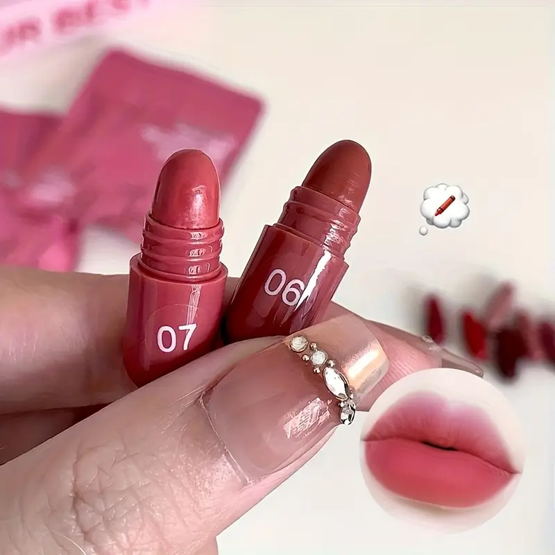 12-Pack Cute Mini Matte Lipstick Set - Rich, Soft, Smooth Pink, Red & Brown Lip Glosses, Easy to Apply, Long-Lasting, Perfect Gift for Makeup Festival, Beginner-Friendly Nourishing Lipstick Kit