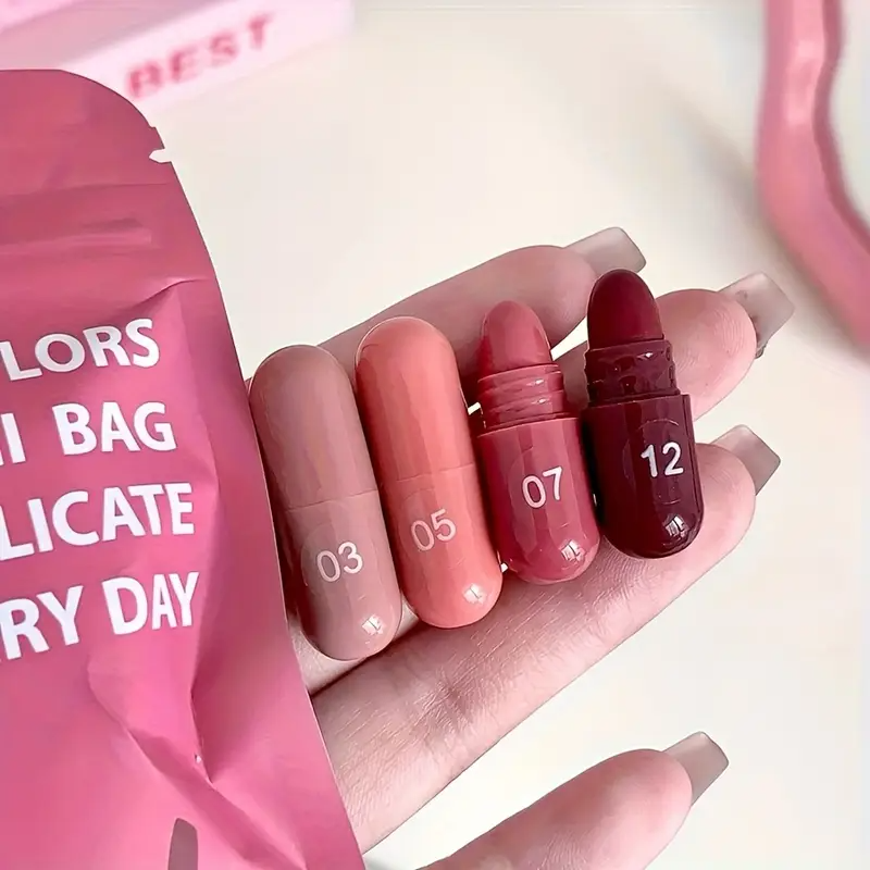 12-Pack Cute Mini Matte Lipstick Set - Rich, Soft, Smooth Pink, Red & Brown Lip Glosses, Easy to Apply, Long-Lasting, Perfect Gift for Makeup Festival, Beginner-Friendly Nourishing Lipstick Kit