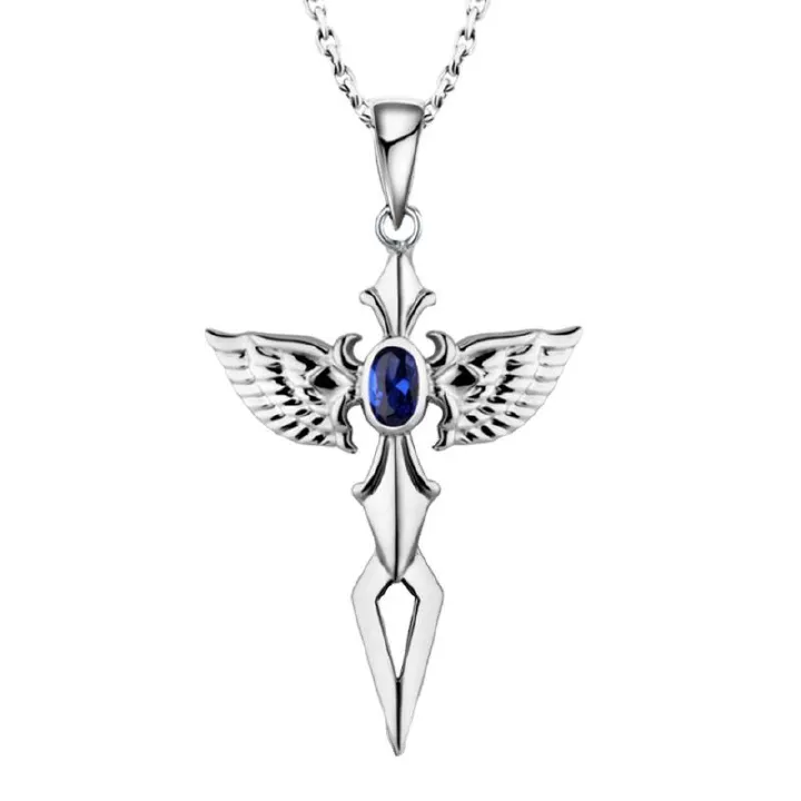 Men's Necklaces Angel Sword Men's Necklace Street hip-hop style sweater chain Cross necklace accessories