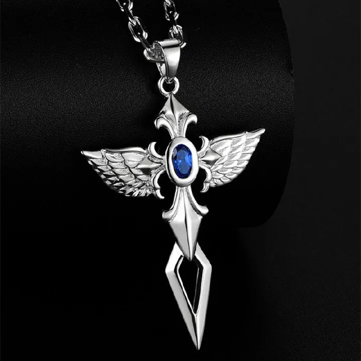 Men's Necklaces Angel Sword Men's Necklace Street hip-hop style sweater chain Cross necklace accessories