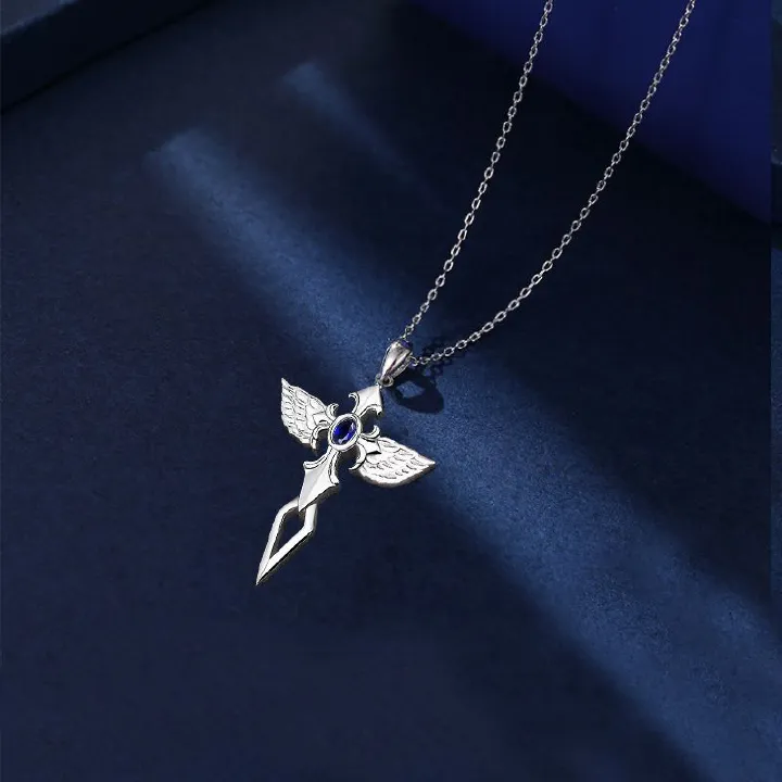 Men's Necklaces Angel Sword Men's Necklace Street hip-hop style sweater chain Cross necklace accessories