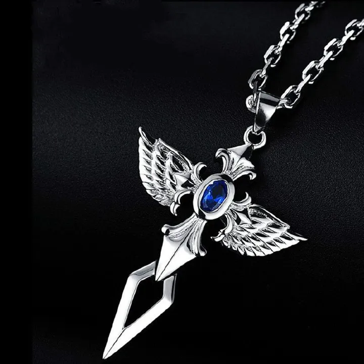 Men's Necklaces Angel Sword Men's Necklace Street hip-hop style sweater chain Cross necklace accessories