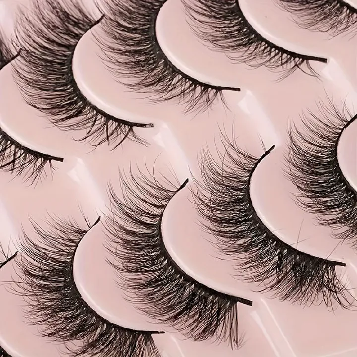 Handmade False Eyelashes Mink Lashes Natural Wispy Cat Eye Lashes Geeneiya Eyelashes Pack 3D Strip Short Volume Fake Eyelashes 10 Pairs