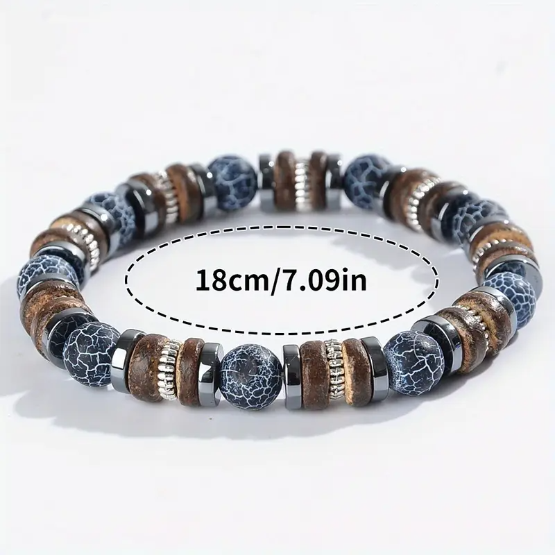 1pc Stylish Natural Stone Beaded Bracelet for Men Women- Cool and Handsome Design, Self-Love Charm, Ideal for Daily Wear & Gift, Everyday Accessory|Stylish Beaded Bracelet|Durable Bracelet