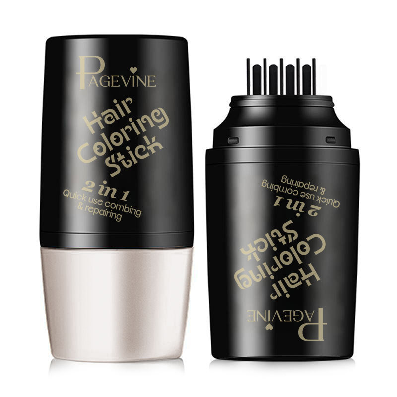 20ML Quick Gray Hair Color Stick-Permanent, Long-Lasting Gray Coverage, Easy Application at Home or On-the-Go, Portable Hair Dye Stick with Applicator Brush,Ideal for Brown/Black Hair