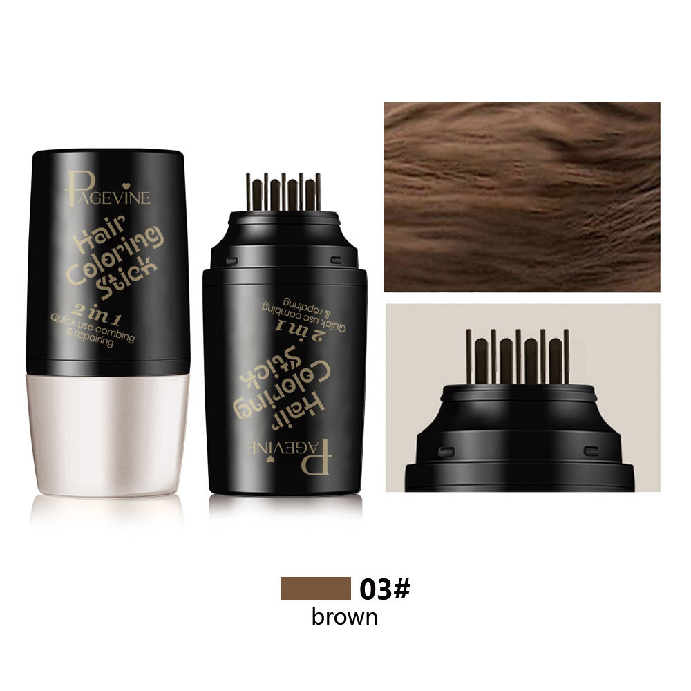 20ML Quick Gray Hair Color Stick-Permanent, Long-Lasting Gray Coverage, Easy Application at Home or On-the-Go, Portable Hair Dye Stick with Applicator Brush,Ideal for Brown/Black Hair