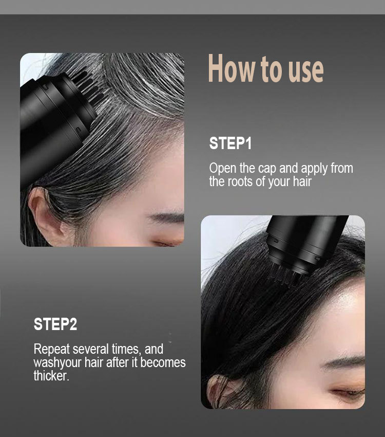 20ML Quick Gray Hair Color Stick-Permanent, Long-Lasting Gray Coverage, Easy Application at Home or On-the-Go, Portable Hair Dye Stick with Applicator Brush,Ideal for Brown/Black Hair