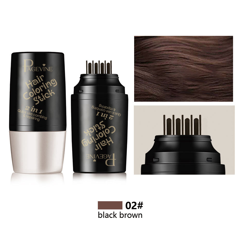 20ML Quick Gray Hair Color Stick-Permanent, Long-Lasting Gray Coverage, Easy Application at Home or On-the-Go, Portable Hair Dye Stick with Applicator Brush,Ideal for Brown/Black Hair