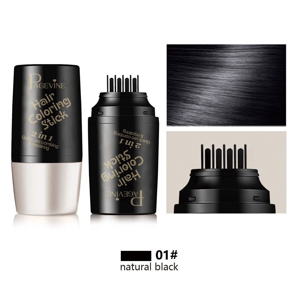 20ML Quick Gray Hair Color Stick-Permanent, Long-Lasting Gray Coverage, Easy Application at Home or On-the-Go, Portable Hair Dye Stick with Applicator Brush,Ideal for Brown/Black Hair