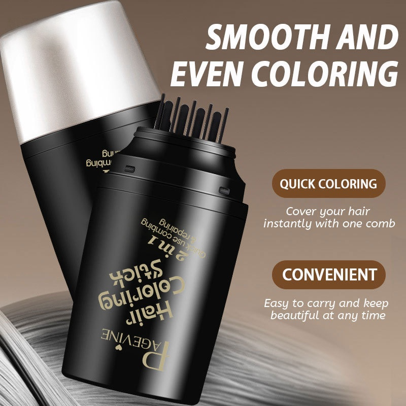 20ML Quick Gray Hair Color Stick-Permanent, Long-Lasting Gray Coverage, Easy Application at Home or On-the-Go, Portable Hair Dye Stick with Applicator Brush,Ideal for Brown/Black Hair