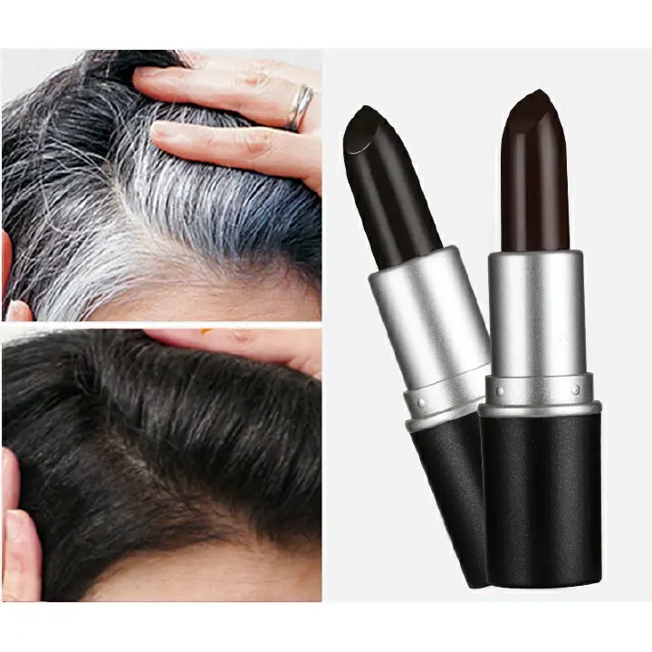 Black Brown One-Time Hair Dye pen Instant Gray Root Coverage Hair Color Modify Cream Stick Temporary Cover Up White Hair Colour Dye