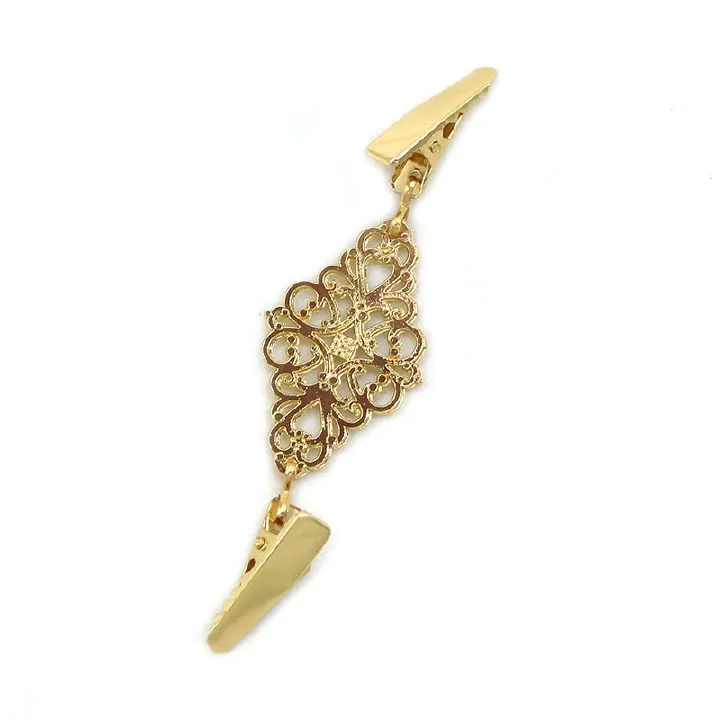 1pc Vintage Cardigan Clip Cape Shawl Shirt Sweater Duck Collar Clip Pearl Rhinestone Top Button Clothes Decorative Brooch Pin
