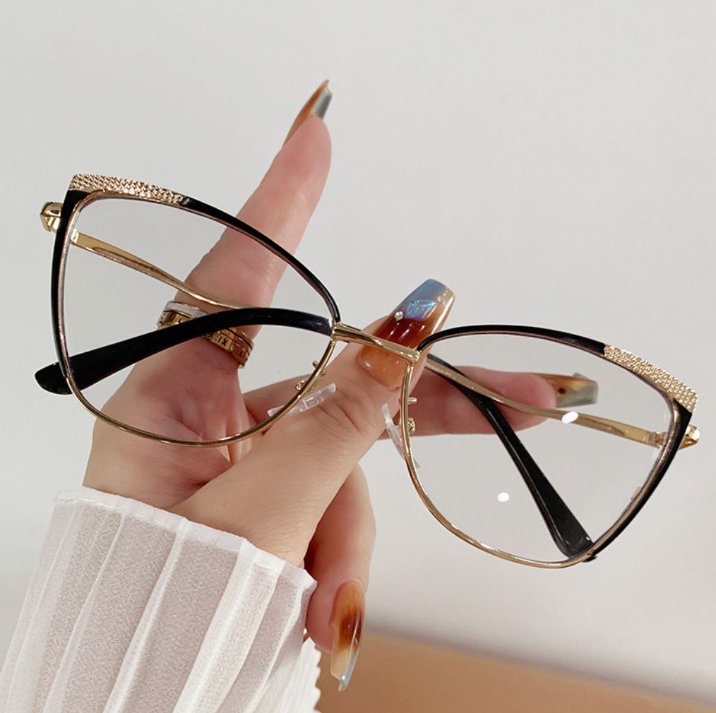 Fashion Anti Blue Light Eyewear Photogray Sunglasses Metal Cat Eye Glasses Photochromic Eyeglasses Sunglasses Blue Light