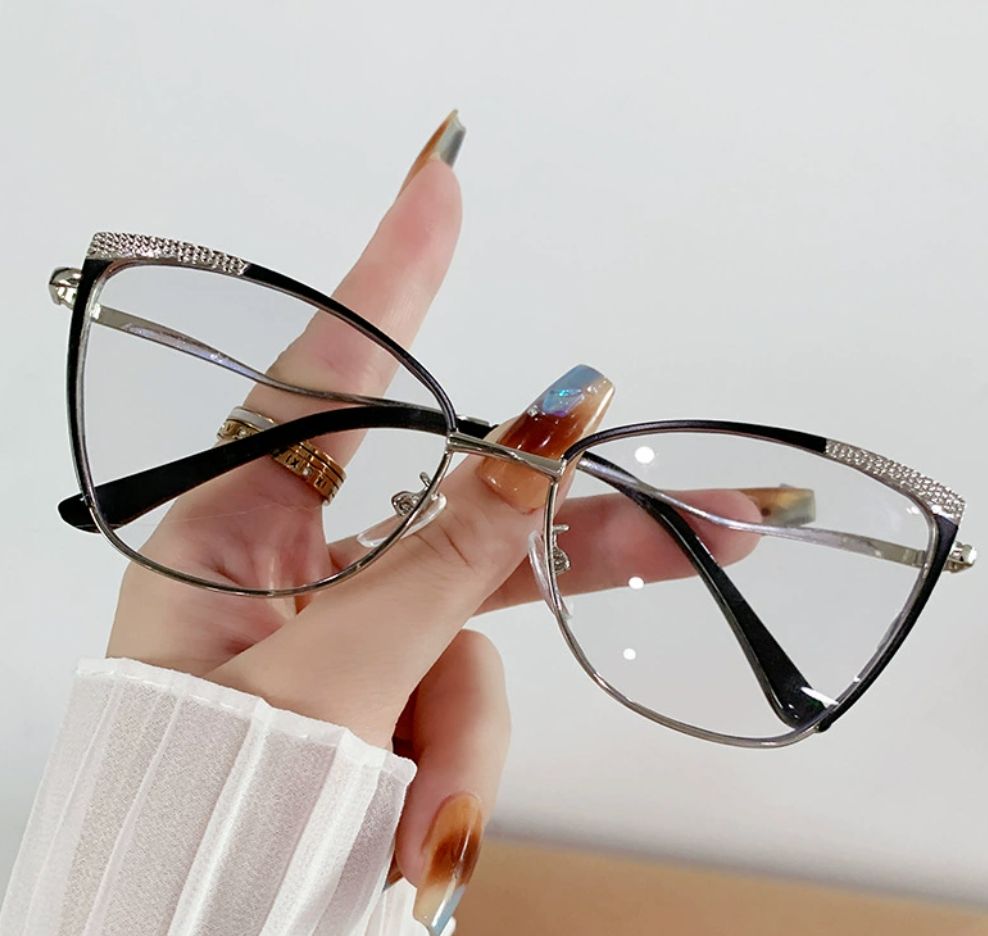 Fashion Anti Blue Light Eyewear Photogray Sunglasses Metal Cat Eye Glasses Photochromic Eyeglasses Sunglasses Blue Light