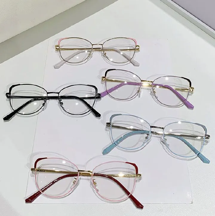 New Fashion Cat Eye Eyeglasses Frames Multi Color Photochromic Glasses Ladies Glasses