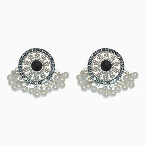 New Chinese-style Miao girl pearl earrings, lightweight luxury, niche high-end feeling studs, vintage ethnic style, elegant earrings