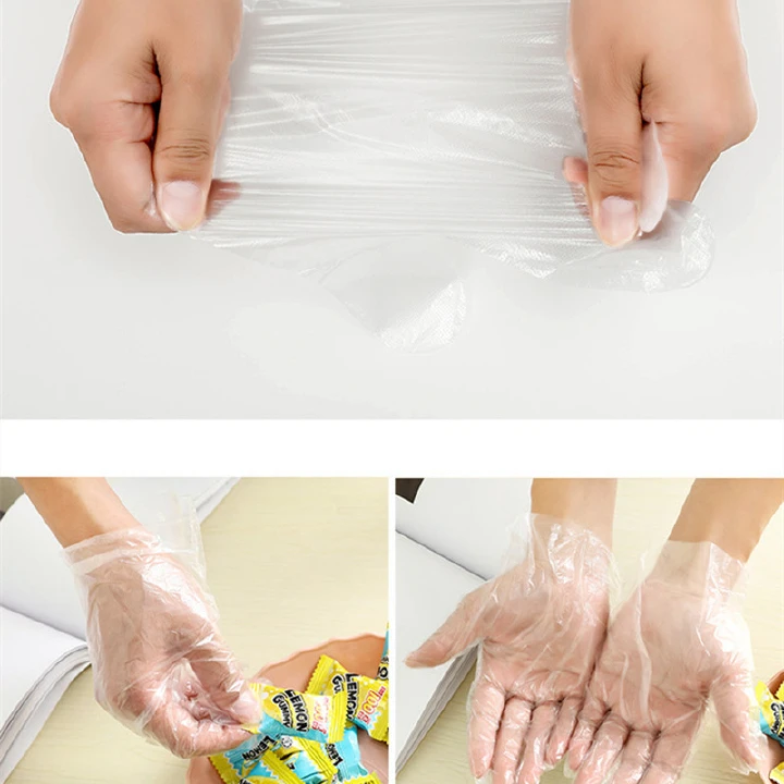 100pcs Disposable Gloves Plastic Gloves Transparent Eco-friendly Cleaning Gloves For DIY Cooking Kitchen Accessories