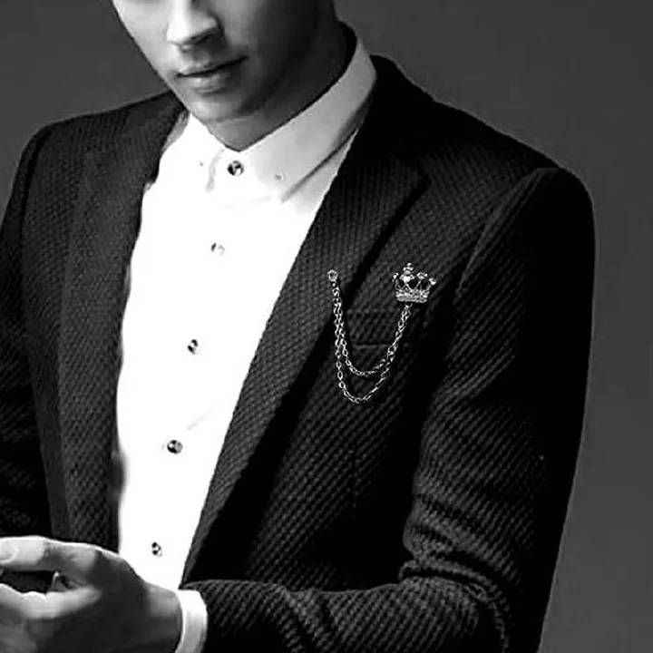 1pc Fashionable Gentleman's Tassel Brooch for Woman and Man, Suit, Shirt, Flap Pin, Retro Wedding Dinner Jewelry Accessories