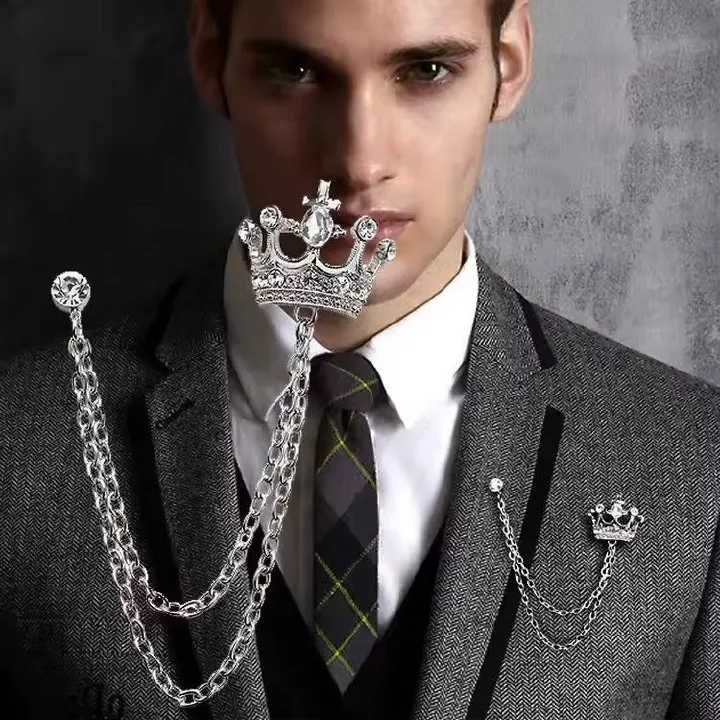 1pc Fashionable Gentleman's Tassel Brooch for Woman and Man, Suit, Shirt, Flap Pin, Retro Wedding Dinner Jewelry Accessories