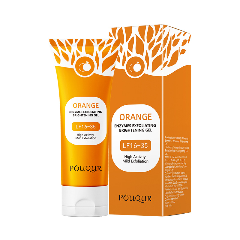 Exfoliating Gel, Moisturizer Face Body Scrub Gel,Deep Cleansing Moisturizing Facial Exfoliator,Natural Orange Peeling Gel Face Scrub Aqua Gel Gentle Exfoliator Clear and Softer Skin Brightening