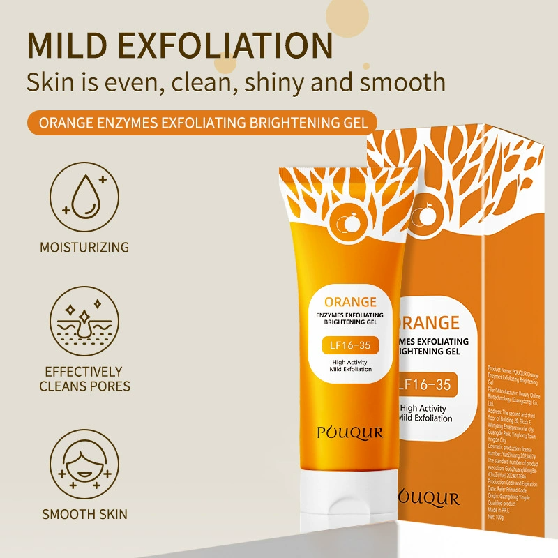 Exfoliating Gel, Moisturizer Face Body Scrub Gel,Deep Cleansing Moisturizing Facial Exfoliator,Natural Orange Peeling Gel Face Scrub Aqua Gel Gentle Exfoliator Clear and Softer Skin Brightening