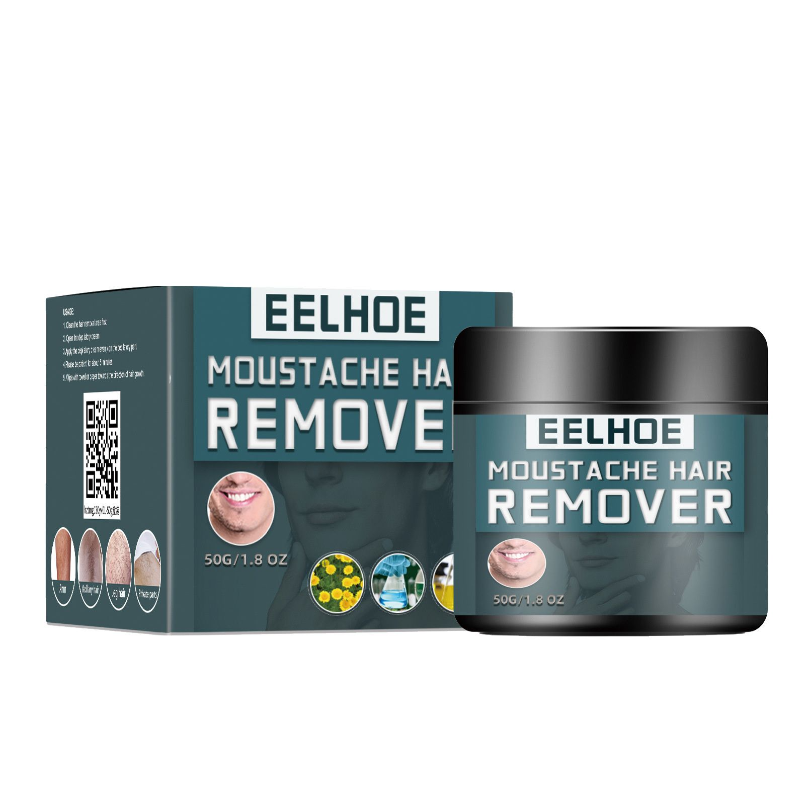 Men's Hair Removal Cream is clean for the body, does not harm the skin, has a gentle facial beard, does not irritate armpits, leg hair, and chest hair