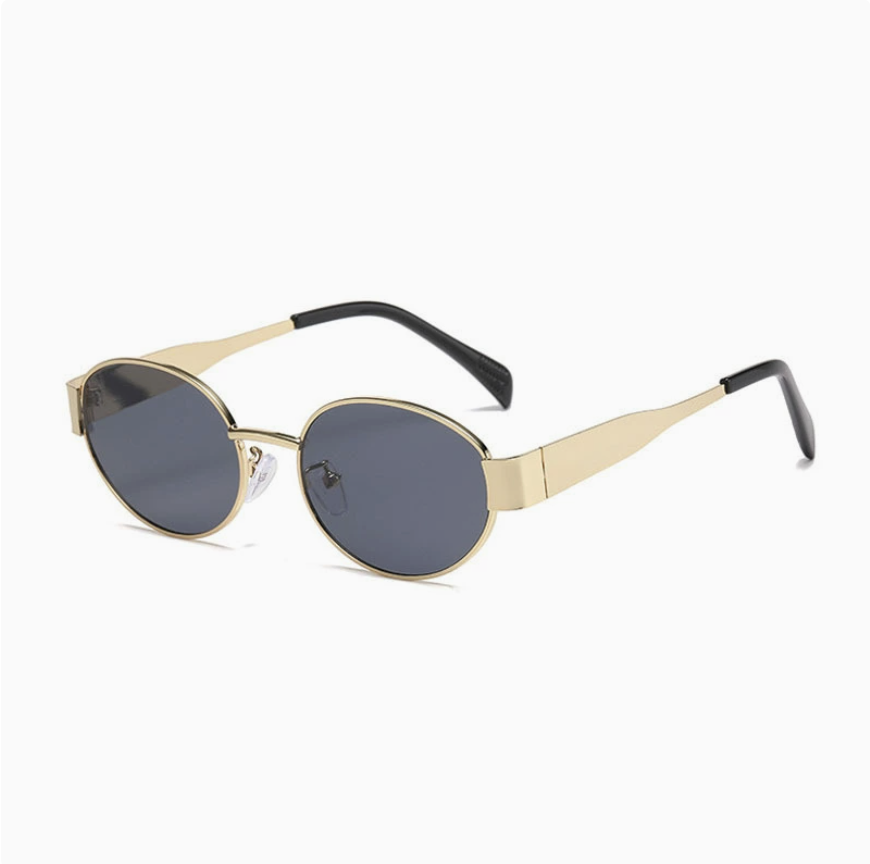 New Trendy Sunglasses, Internet Celebrity Travel, The Same Oval Metal Sunglasses, High Fashion And Thin Sunshade Glasses