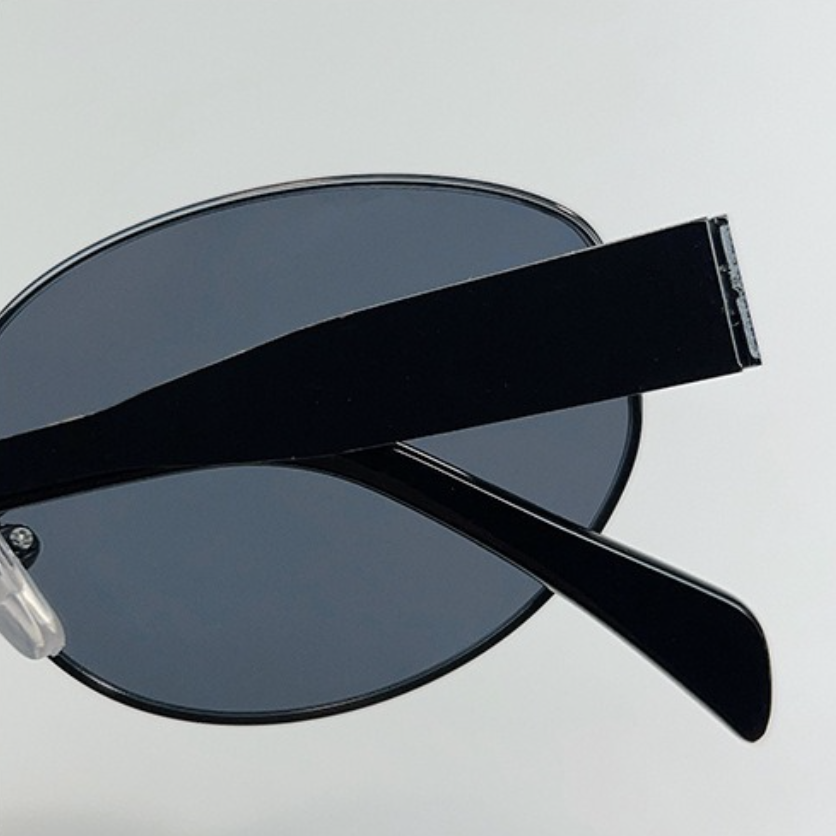 New Trendy Sunglasses, Internet Celebrity Travel, The Same Oval Metal Sunglasses, High Fashion And Thin Sunshade Glasses