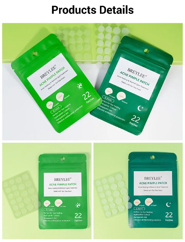 22pcs/1 bag Tea Tree Acne Patch Daily/Night Bean Patch Desalinated 0.1mm Acne Patch 22pcs/1 bag BREYLEE Tea Tree Acne Patch Daily/Night Bean Patch Desalinated 0.1mm Acne Patch